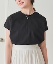 機能性カットソーフレンチスリーブトップス