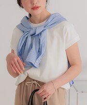 機能性カットソーフレンチスリーブトップス