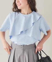 機能性カットソーフレアデザイントップス