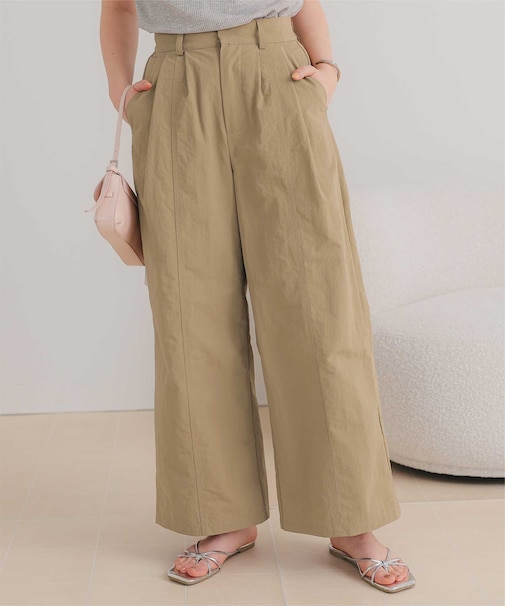 撥水ワイドデザインパンツ