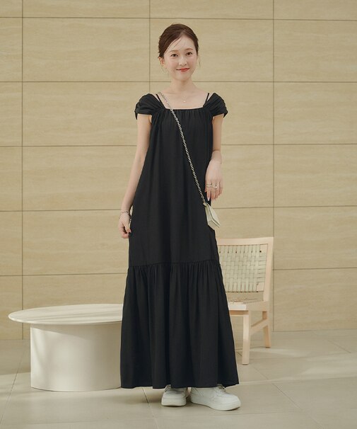 2wayショルダーワンピース