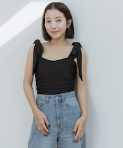 スカート付ショルダーリボンワンピース/水着