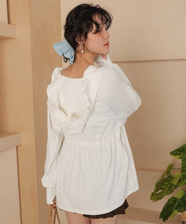 UVケアチビフリルパーカー/ラッシュガード