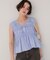 シャーリングノースリーブブラウス