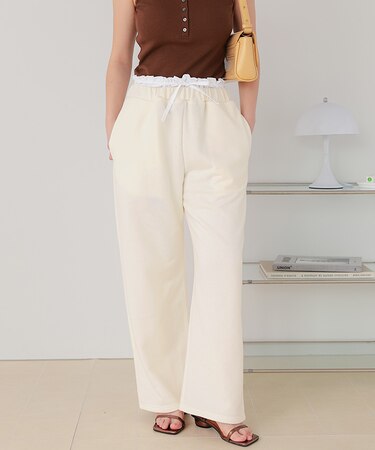 ウエストフリルスウェットパンツ