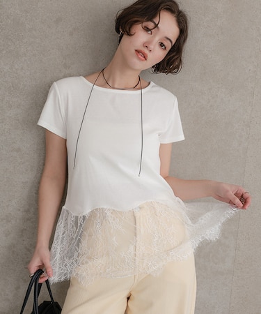 レースドッキングTシャツ