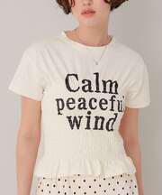 シャーリングロゴプリントTシャツ