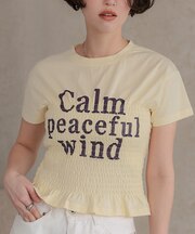 シャーリングロゴプリントTシャツ
