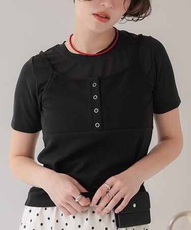 キャミソールトップスドッキングTシャツ