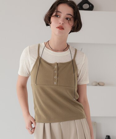 キャミソールトップスドッキングTシャツ