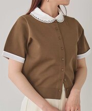 レイヤード襟ポロニット
