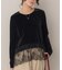 ヘムレースシアーベロアロングスリーブTシャツ