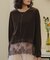 ヘムレースシアーベロアロングスリーブTシャツ