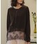ヘムレースシアーベロアロングスリーブTシャツ
