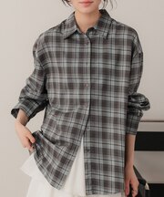カシュクールチェックオーバーシャツ