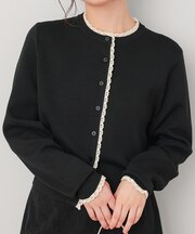 レーストリミングニットカーディガン