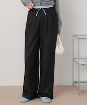 ウエストレイヤードストレートパンツ