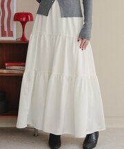 ティアードワッシャーサテンスカート