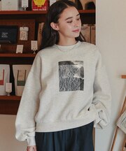 裏起毛レースドッキングプルオーバー