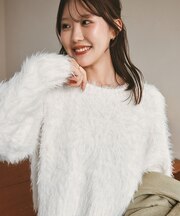 前後2wayシャギーニットカーディガン