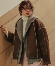 アルパカタッチニットフードマフラー