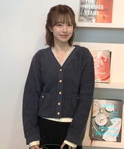 ミニループ編みコンパクトニットカーディガン