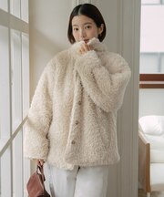 プードルフェイクボアジャケット