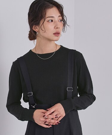 カシミヤタッチクルーネックニットトップス