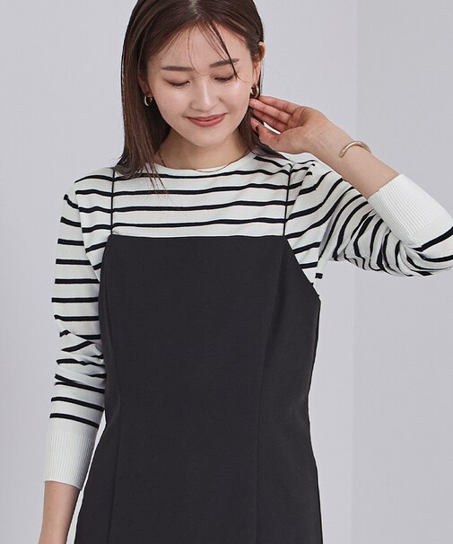 カシミヤタッチクルーネックニットトップス