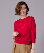 カシミヤタッチクルーネックニットトップス