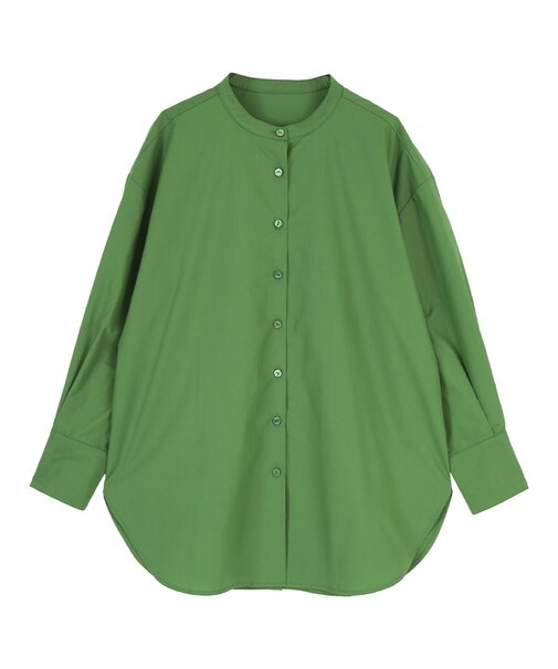釦バックスリットチュニックシャツ