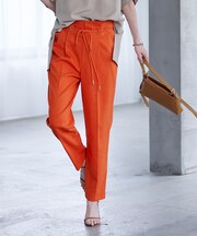 ベルト付ハイウエストタックパンツ