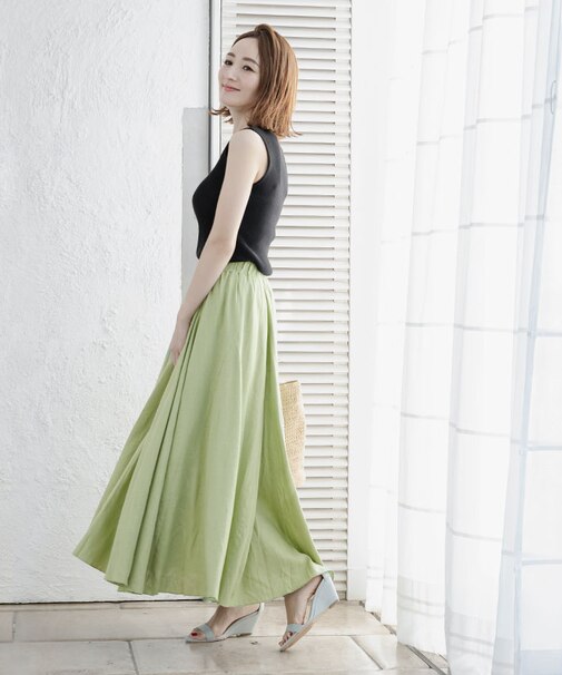 リネンフレアスカート