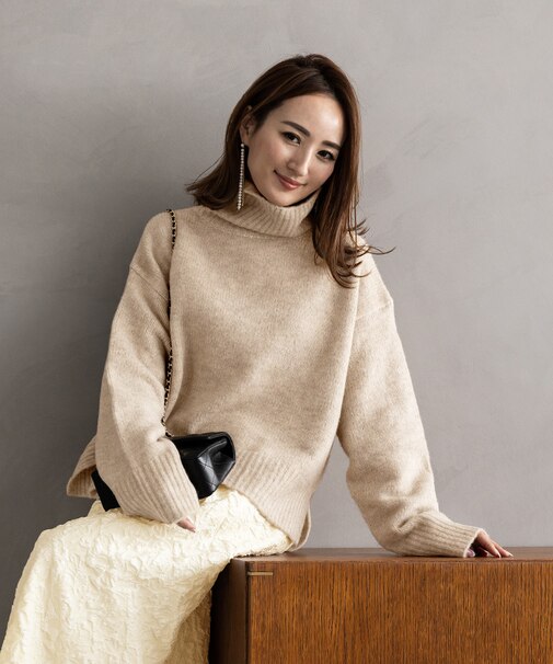 オーバーシルエットニットプルオーバー