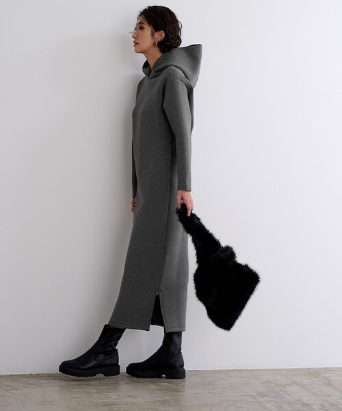 ボンディングフーディーワンピース チャコールグレー フリーサイズ ボンディングフーディーワンピース｜ユアーズの通販｜&mall（アンド