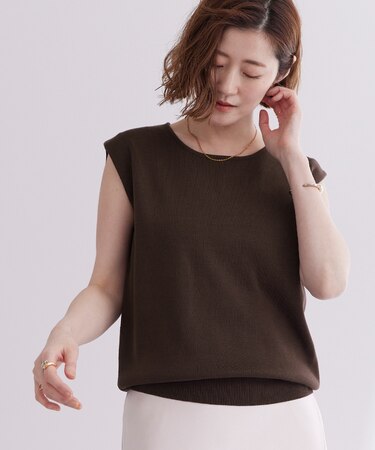 フレンチスリーブニットトップス