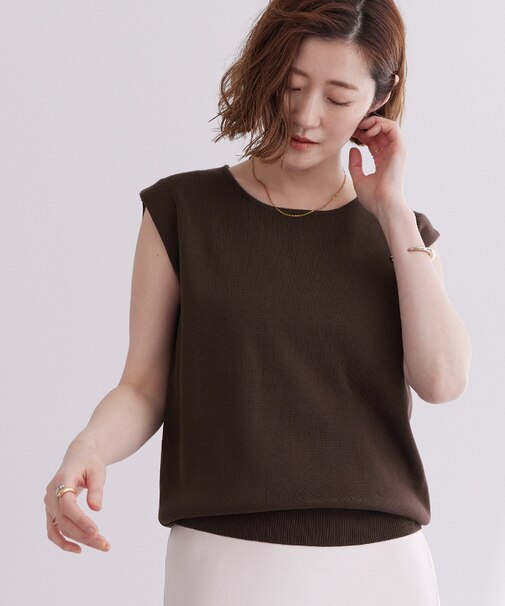 フレンチスリーブニットトップス