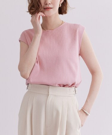 フレンチスリーブニットトップス