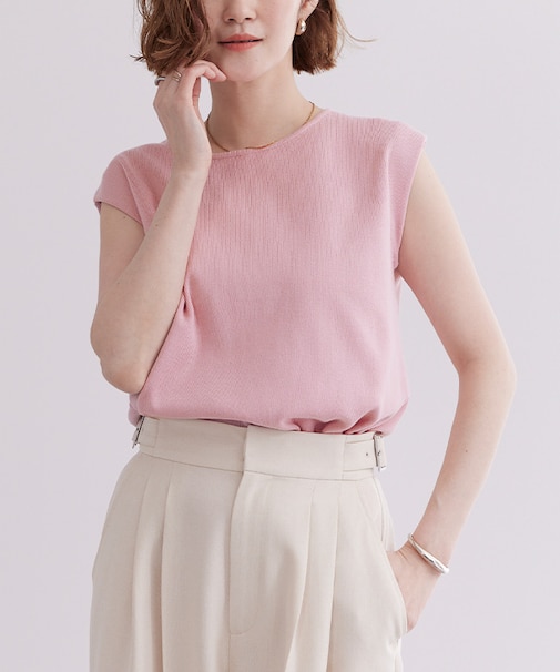 フレンチスリーブニットトップス