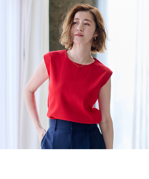 フレンチスリーブニットトップス