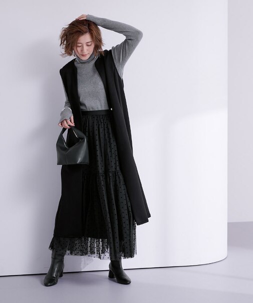 ダンボールパール釦ロングジレ