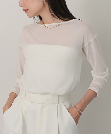 シアーボートネックプルオーバー