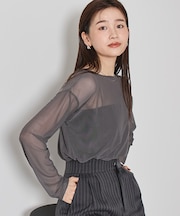 シアーボートネックプルオーバー