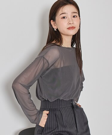 シアーボートネックプルオーバー