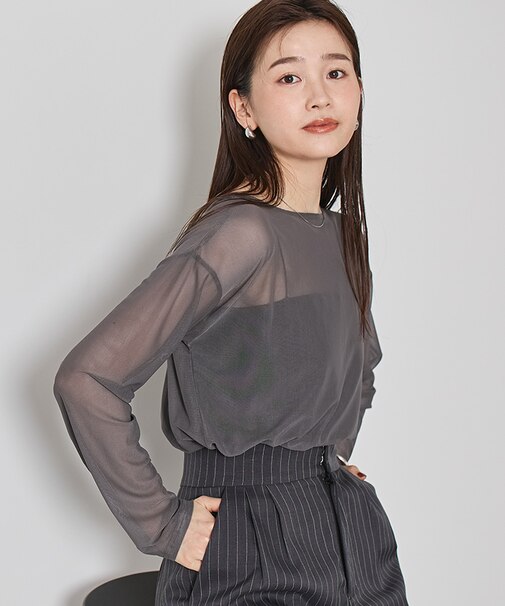 シアーボートネックプルオーバー