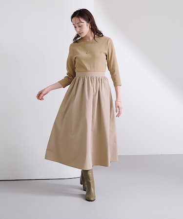 テレコリブドッキングフレアワンピース