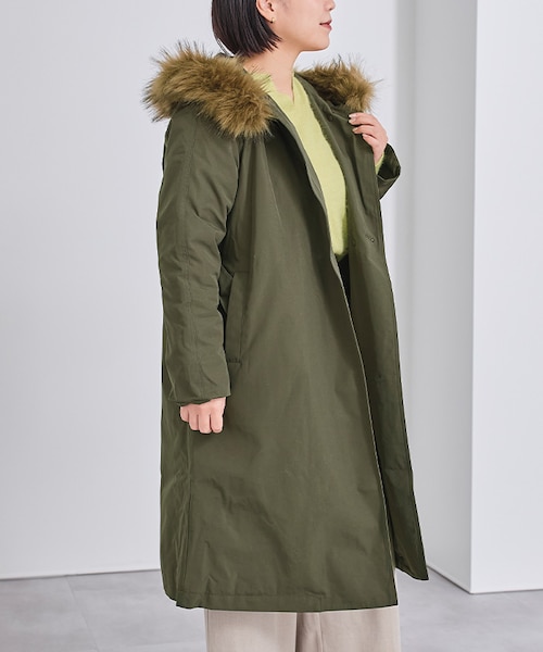 フェイクファー ノーカラー コート｜グリーンレーベル リラクシングの