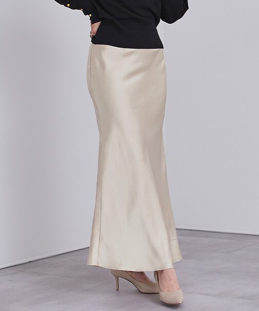 サテンマーメイドマキシスカート