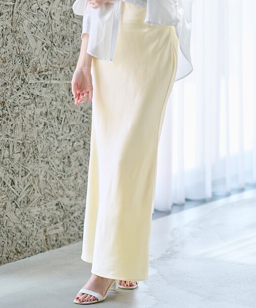 サテンマーメイドマキシスカート