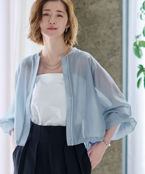 ドローストリングシアーブルゾン